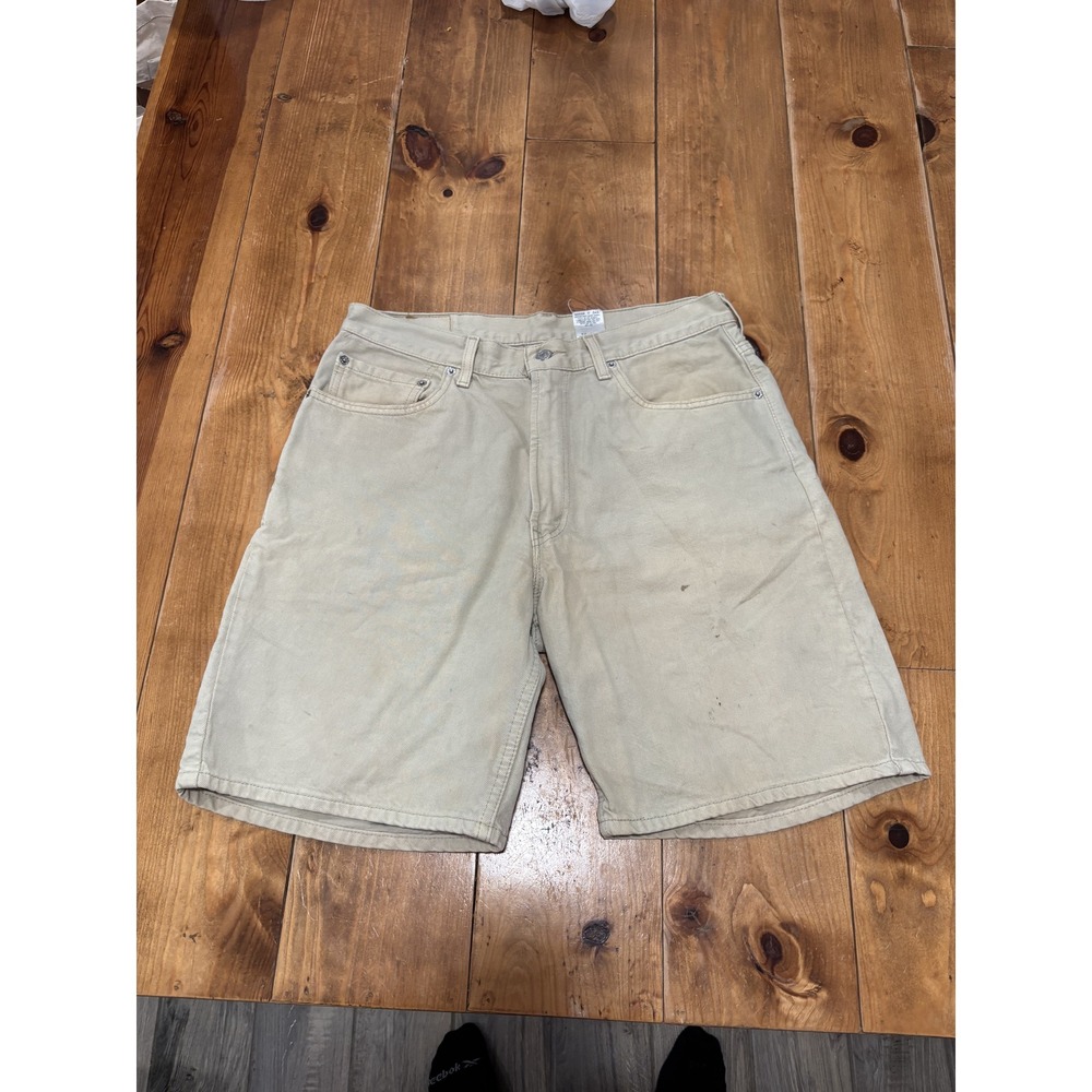 Levi's 550 Relaxed Fit Men's Shorts Khaki Size W34 Tan Denim Work Casual